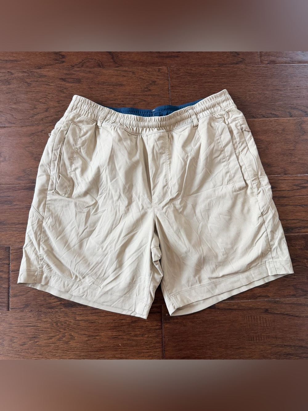 Birddogs Mens Shorts Medium Tan Lined 6” Regular Chino Elastic Waist Drawstring
